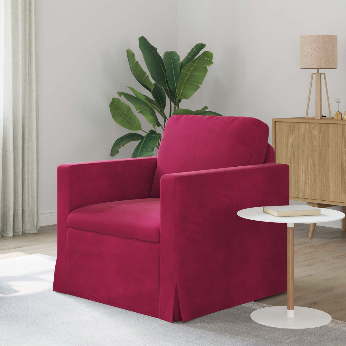 Vidaxl bank wijnrood 78 x 78 x 80 cm fluweel