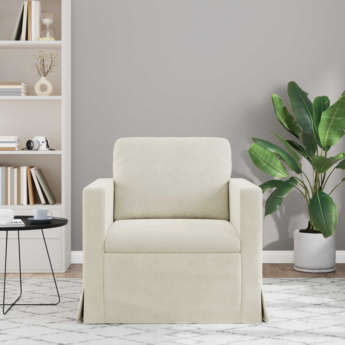 Vidaxl bank crème 78 x 78 x 80 cm fluweel