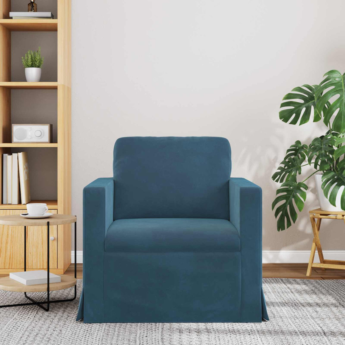 Vidaxl bank blauw 78 x 78 x 80 cm fluweel