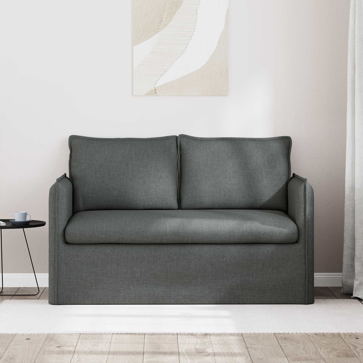 Vidaxl bank donkergrijs 136 x 82 x 85 cm stof
