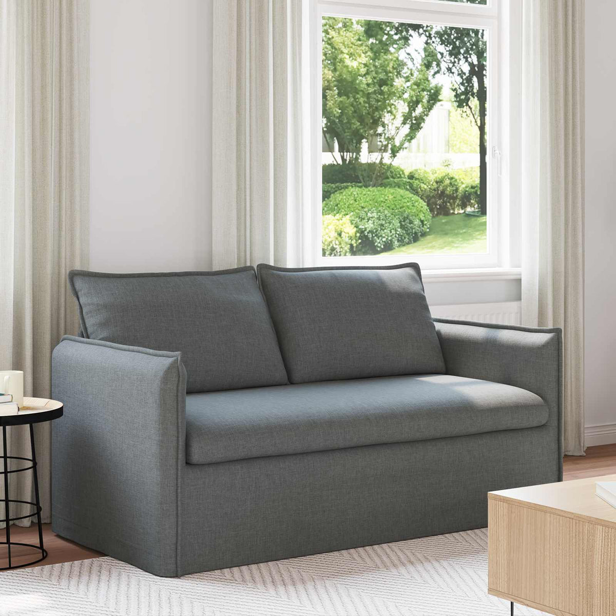 Vidaxl bank donkergrijs 156 x 82 x 85 cm stof