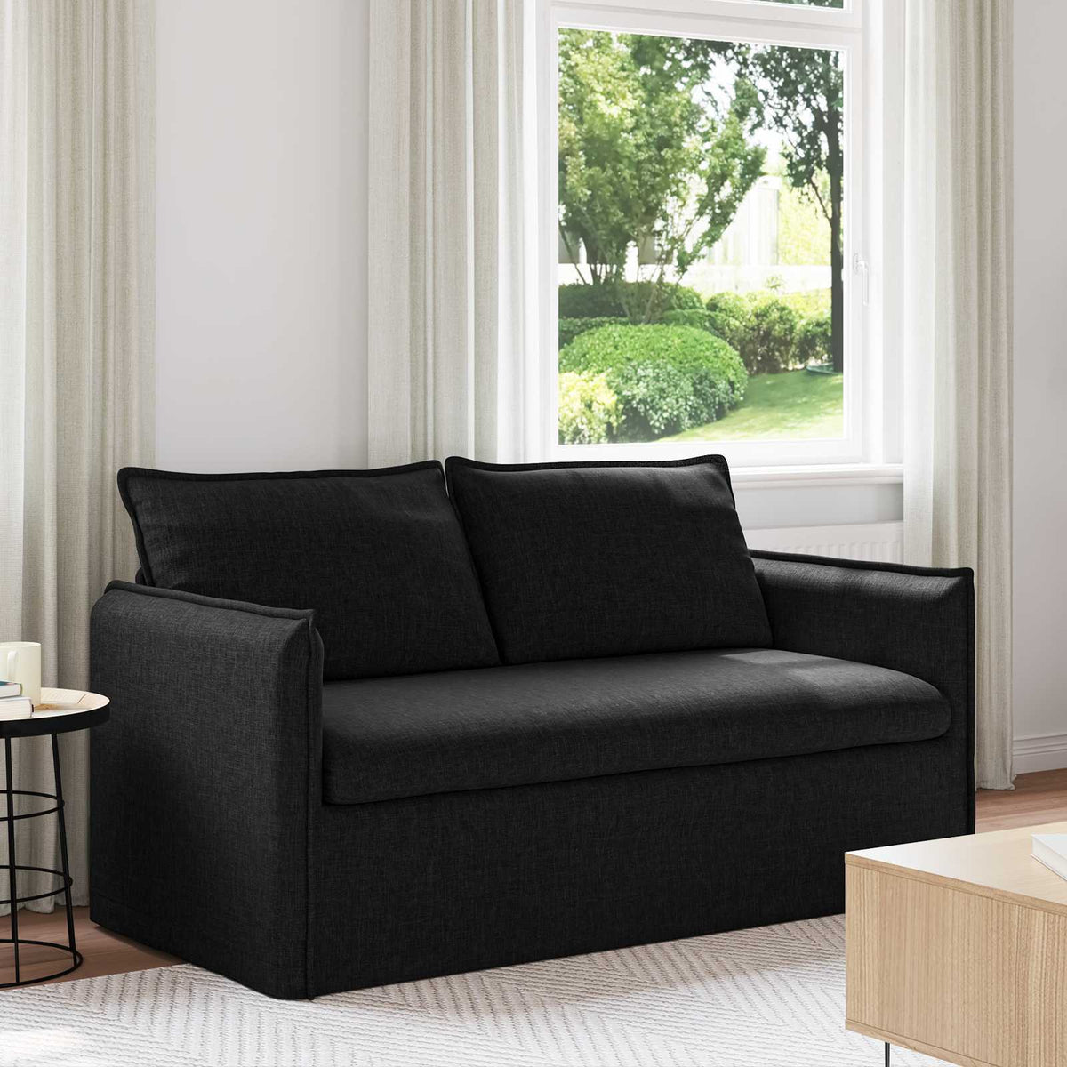 Vidaxl bank zwart 156 x 82 x 85 cm stof
