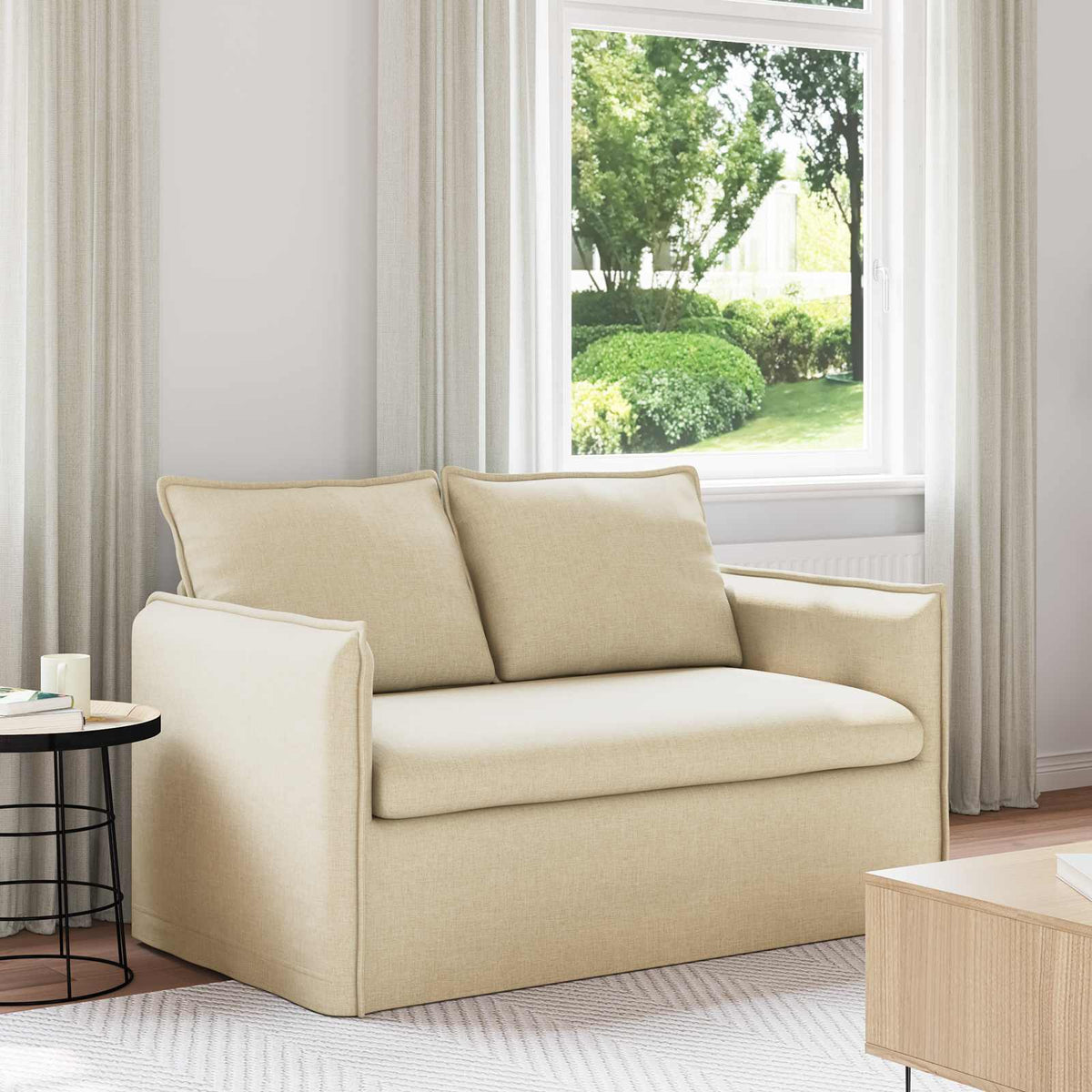 Vidaxl bank crème 156 x 82 x 85 cm stof