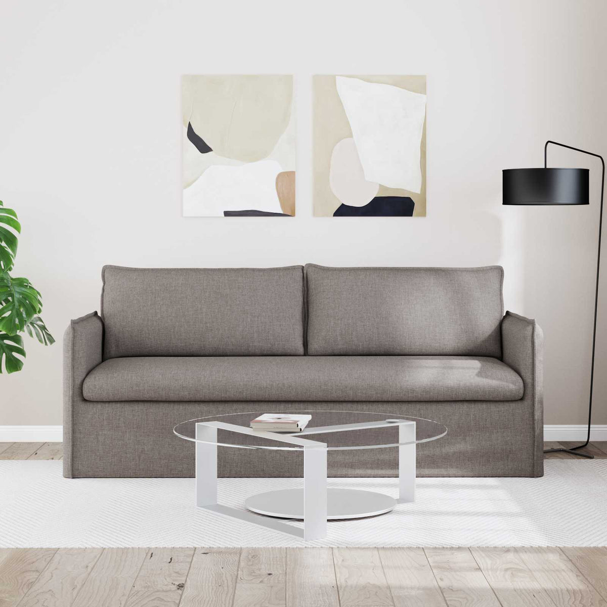 Vidaxl bank taupe 196 x 82 x 85 cm stof