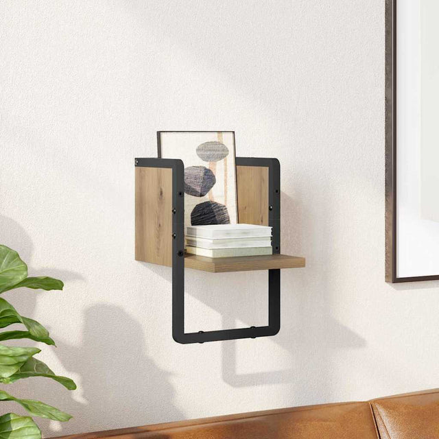 Vidaxl wandplank muurmontage ambachtelijk eiken 20 x 25 x 30 cm