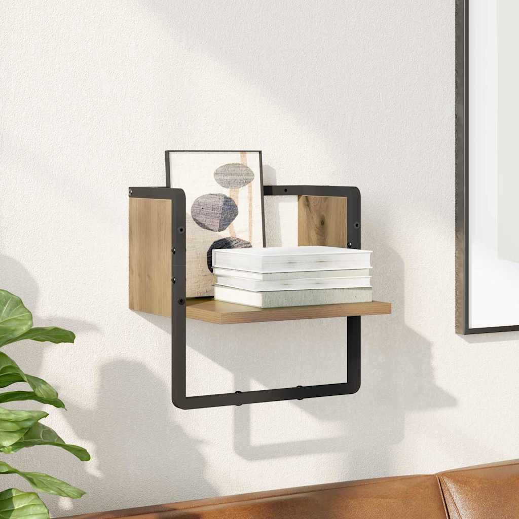Vidaxl wandplank muurmontage ambachtelijk eiken 30 x 25 x 30 cm