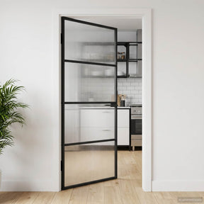 Vidaxl huisdeur 102 x 201,5 x 3,5 cm aluminium en gehard glas
