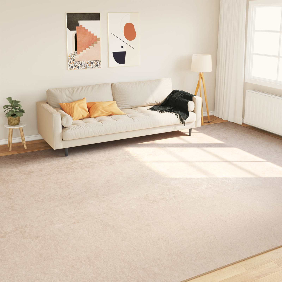 Vidaxl vloerkleedloper marsa crèmekleurig 300 x 400 cm