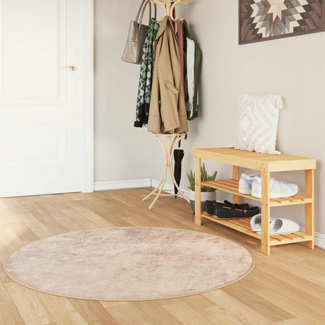 Vidaxl vloerkleedloper marsa beige 120 x 120 cm polyester en pvc
