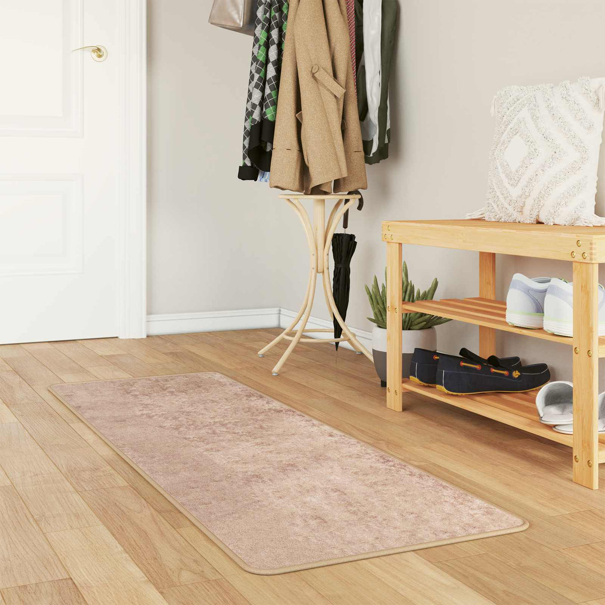 Vidaxl vloerkleedloper marsa zand 50 x 150 cm polyester en pvc
