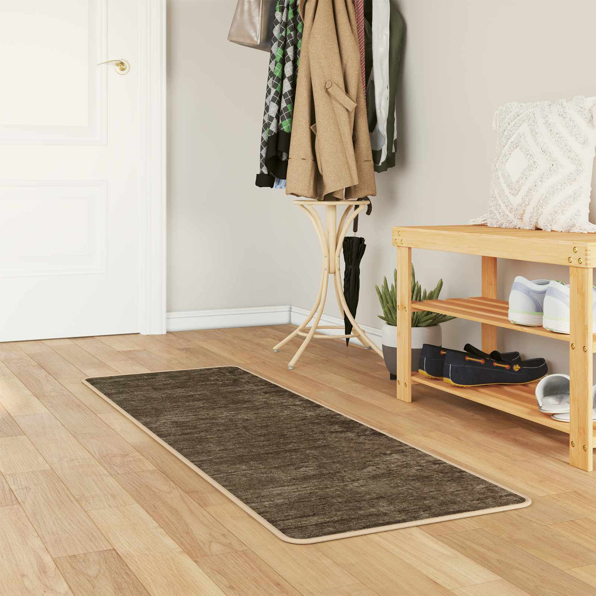 Vidaxl vloerkleedloper marsa bosgroen 50 x 200 cm polyester en pvc