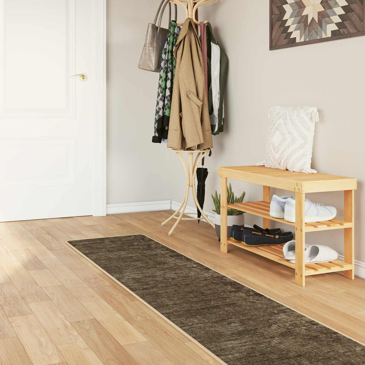 Vidaxl vloerkleedloper marsa bosgroen 50 x 400 cm polyester en pvc