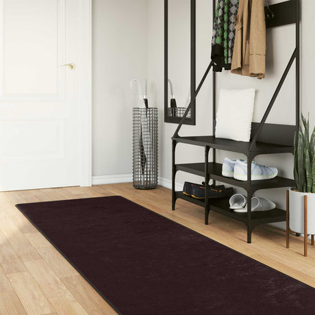 Vidaxl vloerkleedloper marsa antraciet 80 x 350 cm polyester en pvc