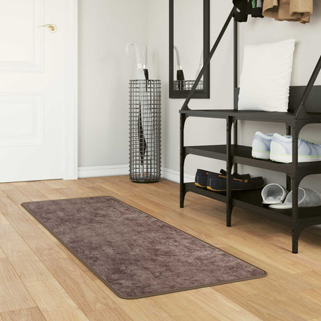 Vidaxl vloerkleedloper marsa grijs 50 x 200 cm polyester en pvc