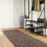 Vidaxl vloerkleedloper marsa grijs 80 x 250 cm polyester en pvc