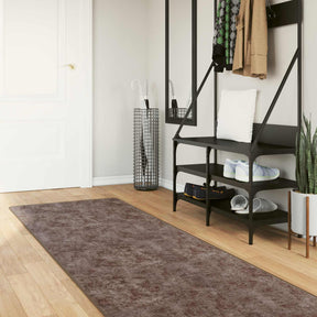 Vidaxl vloerkleedloper marsa grijs 80 x 400 cm polyester en pvc