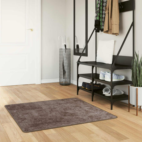 Vidaxl vloerkleedloper marsa grijs 100 x 100 cm polyester en pvc