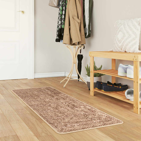 Vidaxl vloerkleedloper marsa bruin 50 x 200 cm polyester en pvc