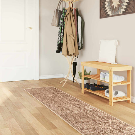 Vidaxl vloerkleedloper marsa bruin 50 x 300 cm polyester en pvc