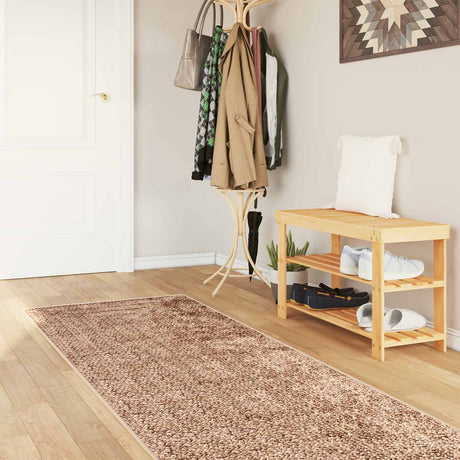 Vidaxl vloerkleedloper marsa bruin 80 x 300 cm polyester en pvc