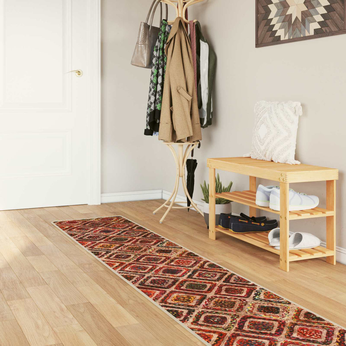 Vidaxl vloerkleedloper marsa meerkleurig 50 x 450 cm polyester en pvc