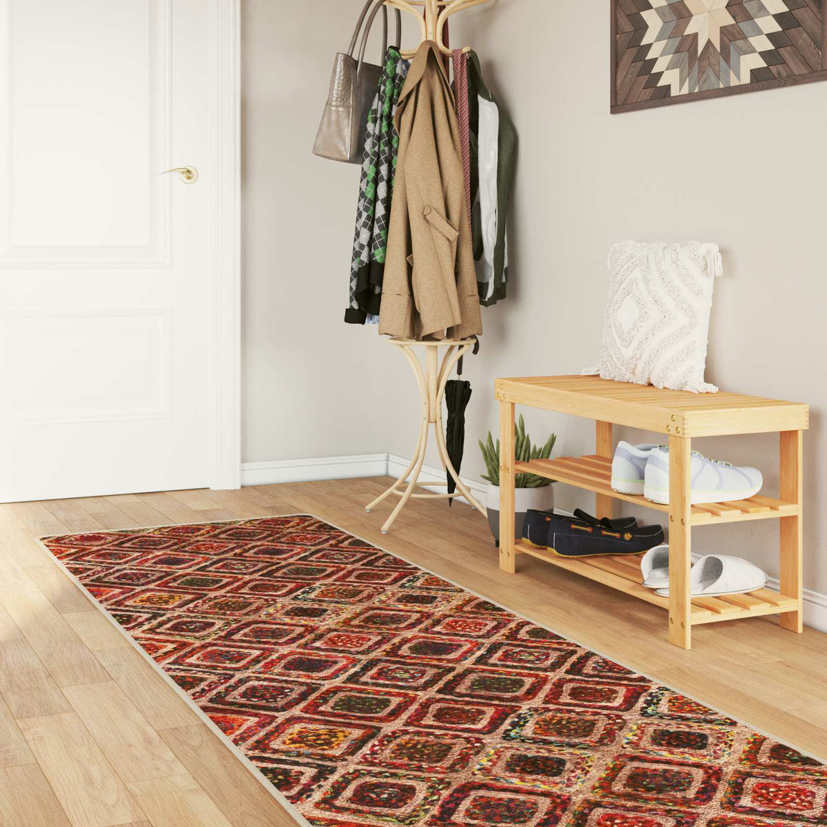 Vidaxl vloerkleedloper marsa meerkleurig 100 x 450 cm polyester en pvc
