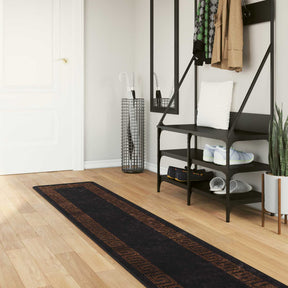 Vidaxl vloerkleedloper marsa zwart 50 x 250 cm polyester en pvc