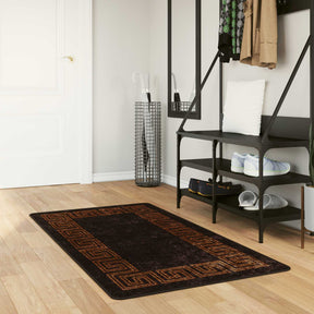 Vidaxl vloerkleedloper marsa zwart 80 x 200 cm polyester en pvc