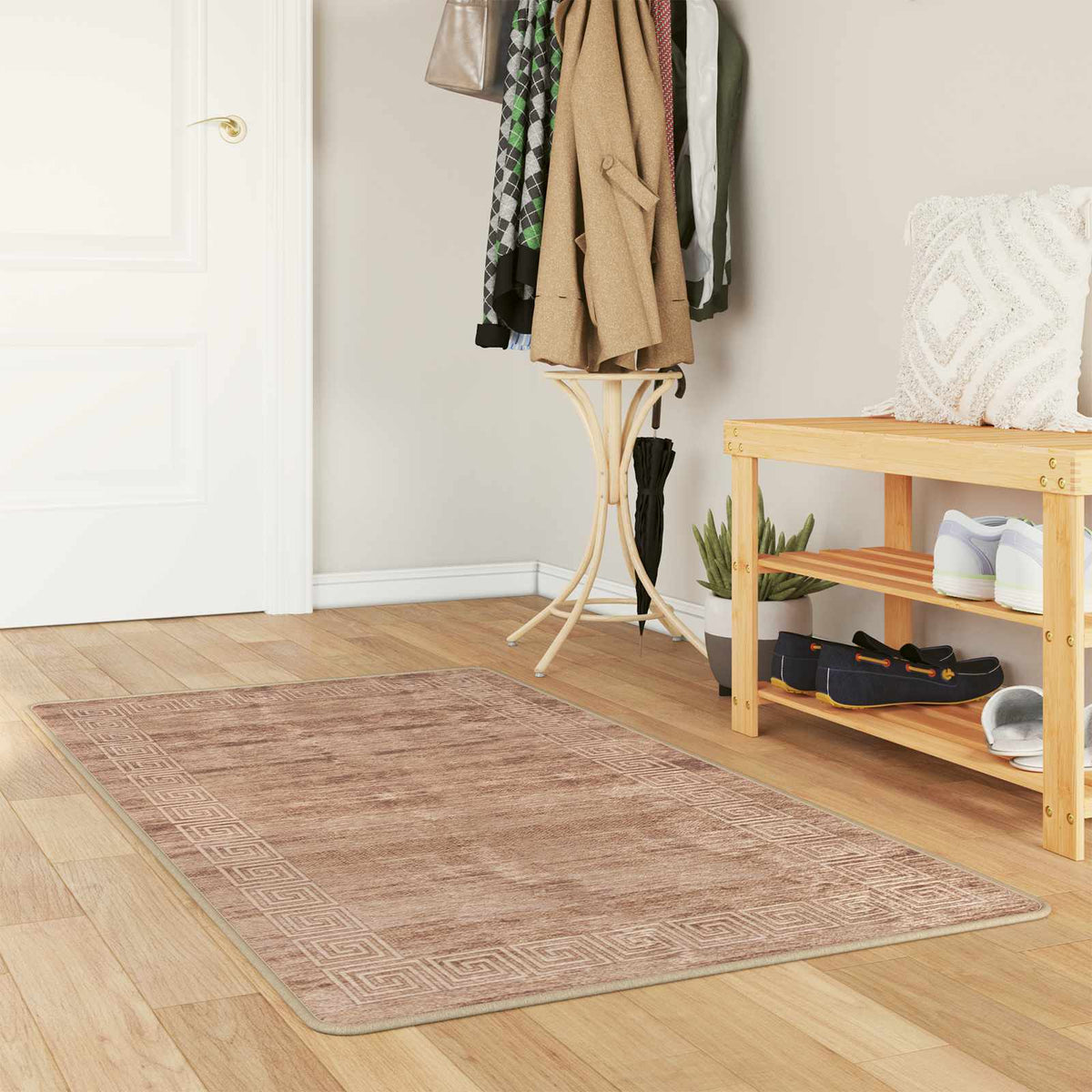 Vidaxl vloerkleedloper marsa wit 80 x 100 cm polyester en pvc