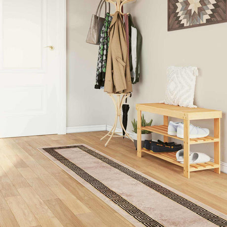 Vidaxl vloerkleedloper marsa beige en zwart 50 x 300 cm