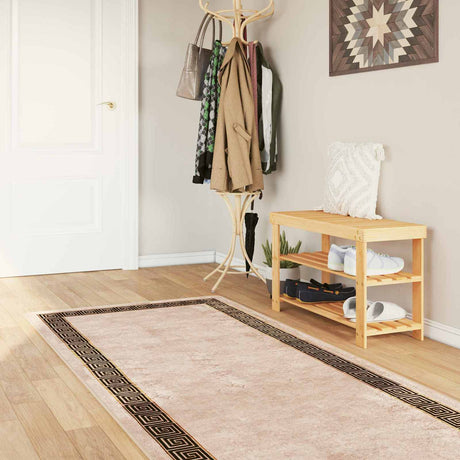 Vidaxl vloerkleedloper marsa beige en zwart 80 x 350 cm