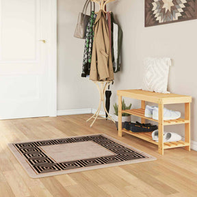 Vidaxl vloerkleedloper marsa zwart 100 x 100 cm polyester en pvc