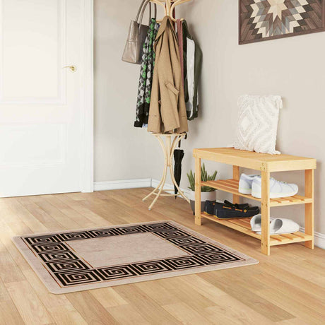 Vidaxl vloerkleedloper marsa beige en zwart 100 x 100 cm