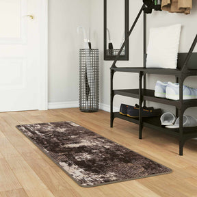 Vidaxl vloerkleedloper marsa zwart 50 x 100 cm polyester en pvc