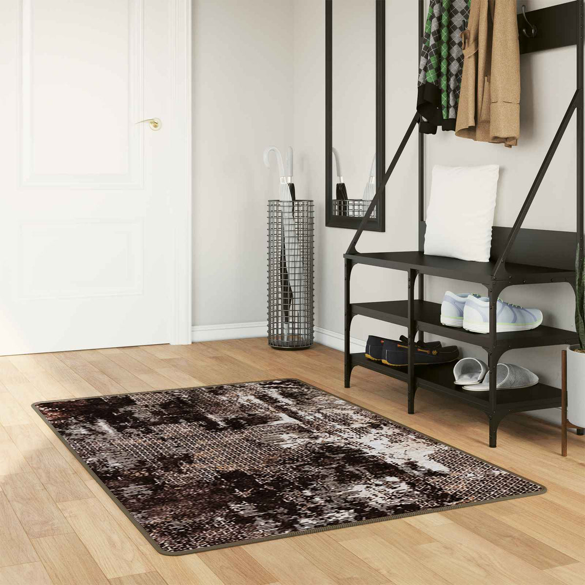 Vidaxl vloerkleedloper marsa zwart 80 x 200 cm polyester en pvc
