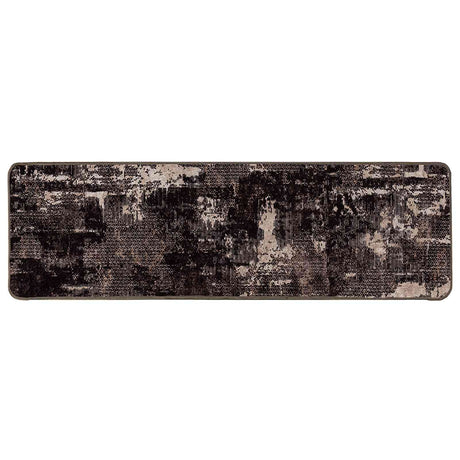 Vidaxl vloerkleedloper marsa zwart 100 x 300 cm polyester en pvc