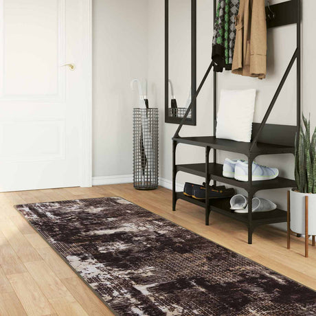 Vidaxl vloerkleedloper marsa zwart en wit 100 x 450 cm