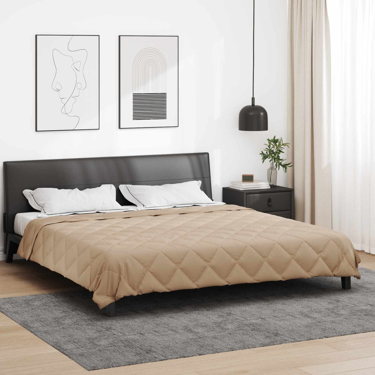 Vidaxl zomerdekbed 220 x 200 cm zomer 200 gsm taupe