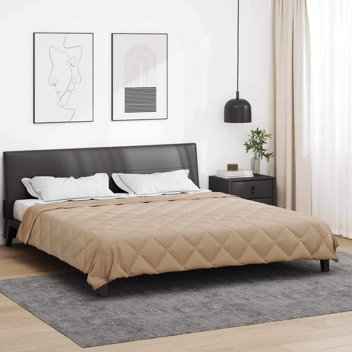 Vidaxl vol jaar dekbed 200 x 200 cm 300 gsm taupe
