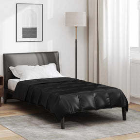 Vidaxl zomer dekbed zwart 155 x 220 cm satijn en microfiber