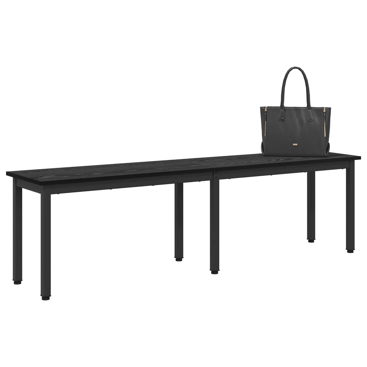Vidaxl bank zwart eiken 160 x 35 x 45 cm bewerkt hout