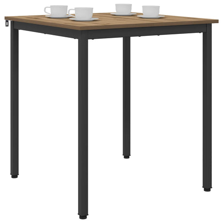 Vidaxl eettafels 70 x 70 x 75 cm bewerkt hout artisanaal eiken