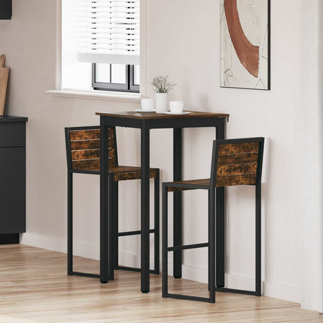 Vidaxl staande bartafel bewerkt hout vierkant