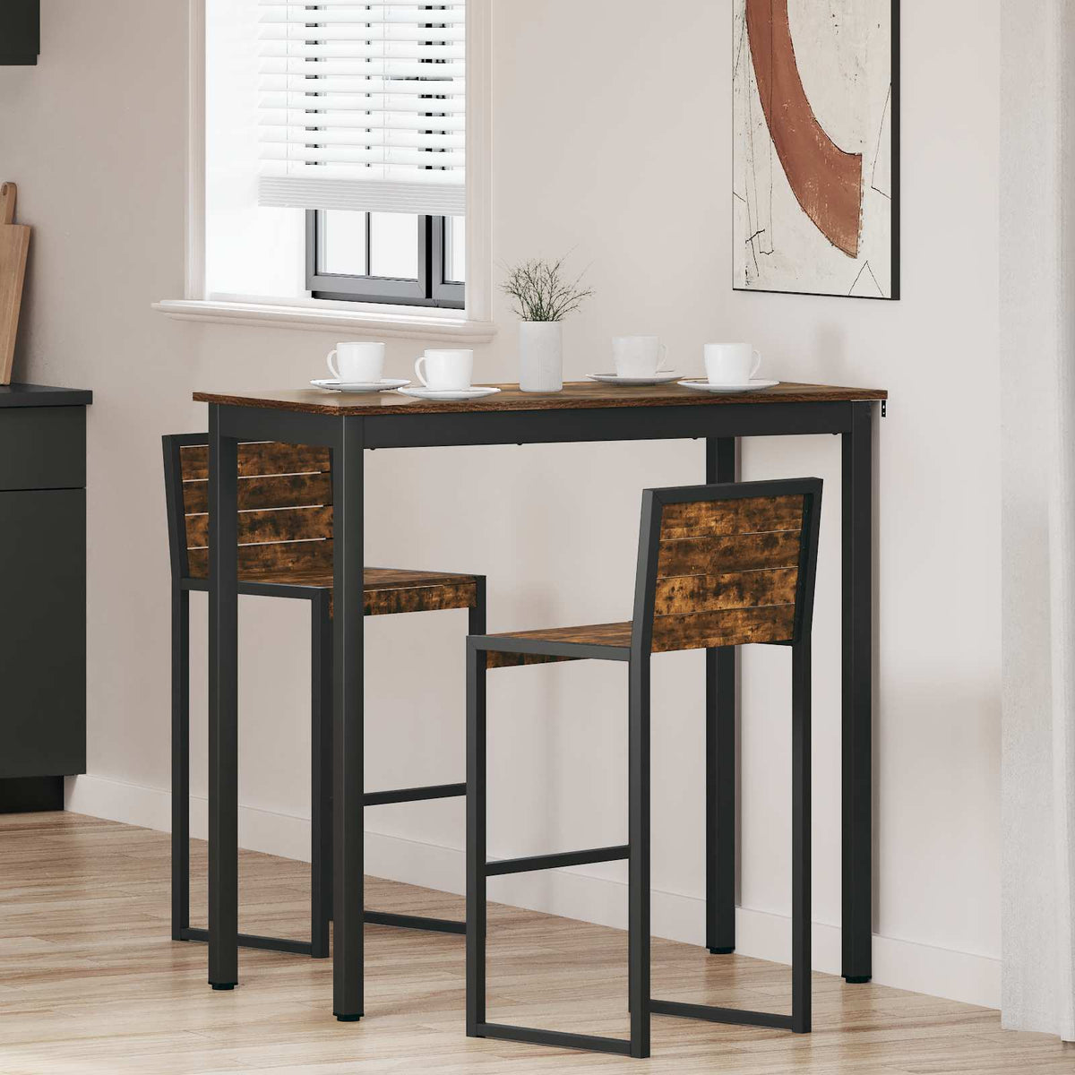 Vidaxl staande bartafel bewerkt hout rechthoekig