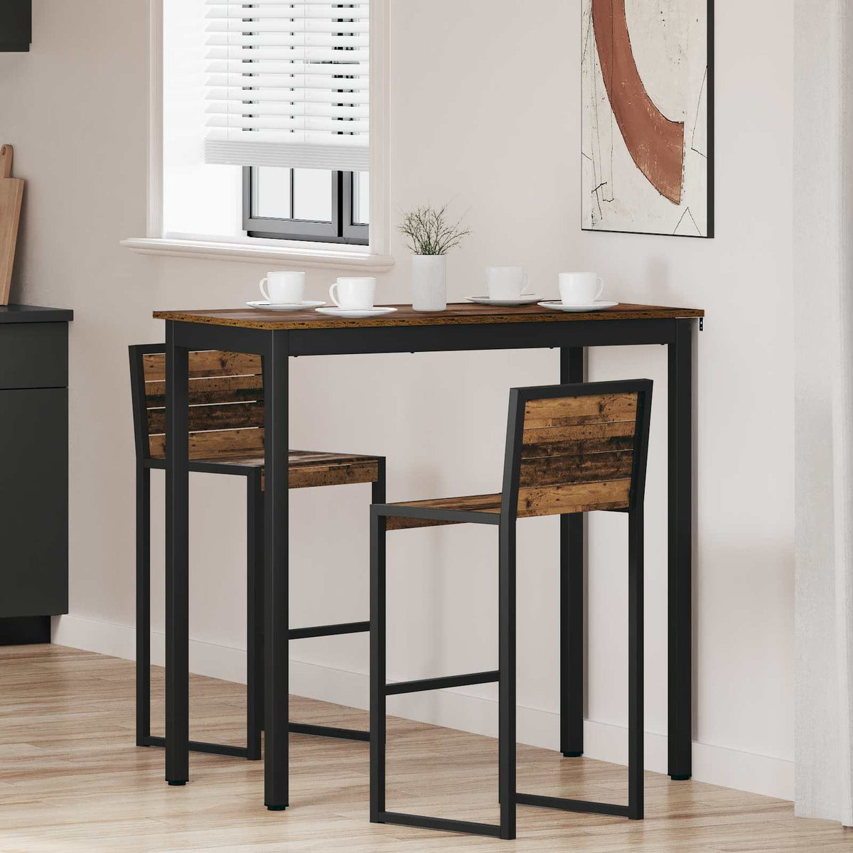 Vidaxl staande bartafel bewerkt hout rechthoekig