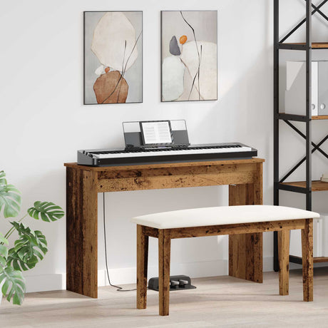 Vidaxl keyboardstand oudhout 100 x 32 x 64 cm bewerkt hout