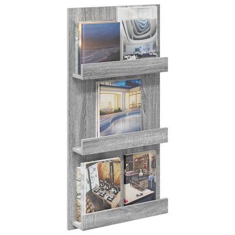 Vidaxl tijdschrift rek grijs sonoma 51 x 11 x 102 cm bewerkt hout