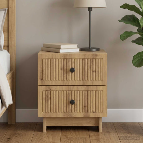 Vidaxl nachtkastje artisanaal eiken 43 x 34,5 x 47,5 cm bewerkt hout