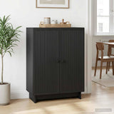Vidaxl dressoir zwart 66 x 34,5 x 90 cm bewerkt hout