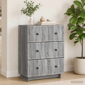 Vidaxl ladenkast 66 x 34,5 x 90 cm bewerkt hout grijs sonoma